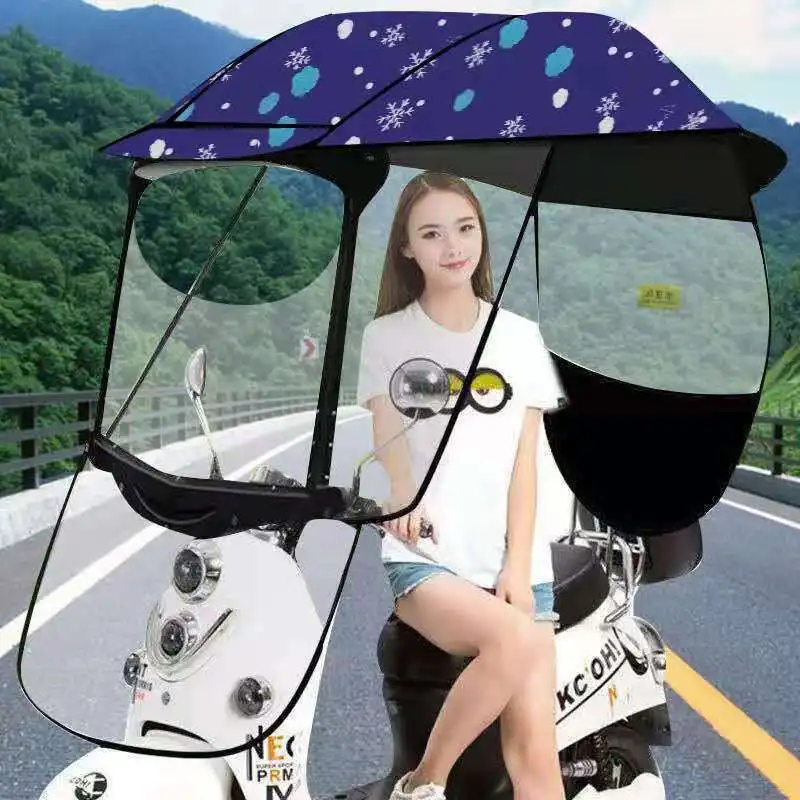 Electric Motorcycle Canopy Electric Vehicle Canopy General Scooter Motor Vehicle Umbrella Rainproof Thickened Sunshade Cover