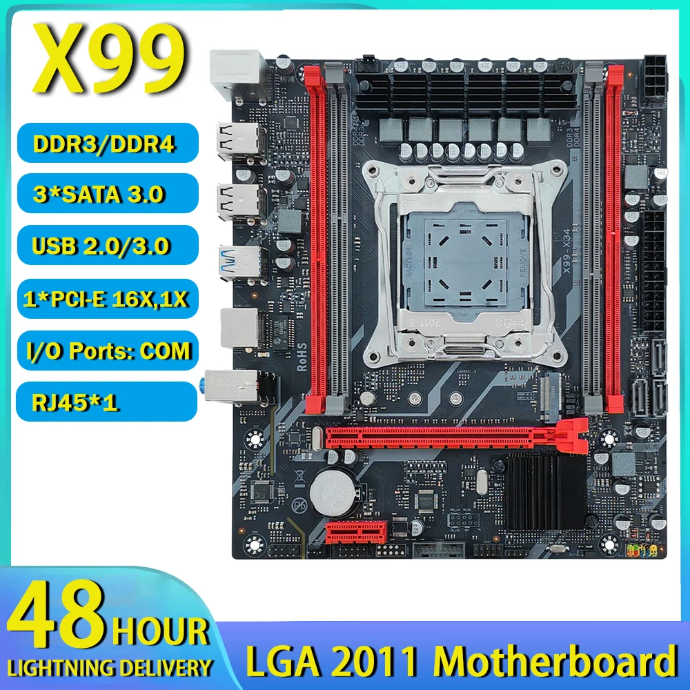 X99X34 PC Main Board LAG2011V3 DDR3 DDR4 USB3.0 RJ45 Port Desktops