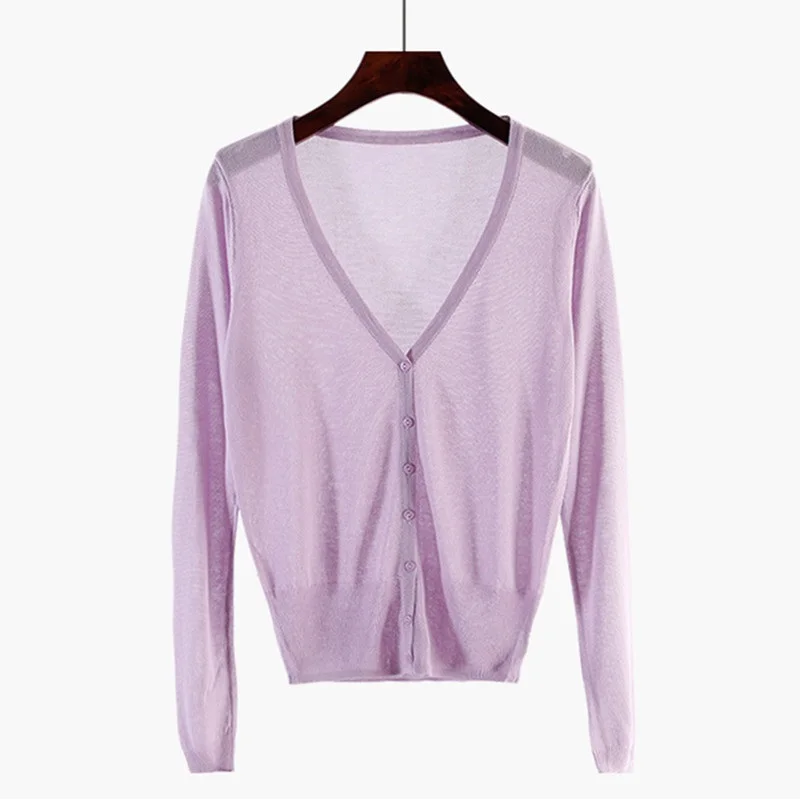 Cardigan Women Knitted Sweater Spring Autumn Summer Sun Protection Clothing Female Cardigans Women Thin Jacket Coat Ladies Tops - 2