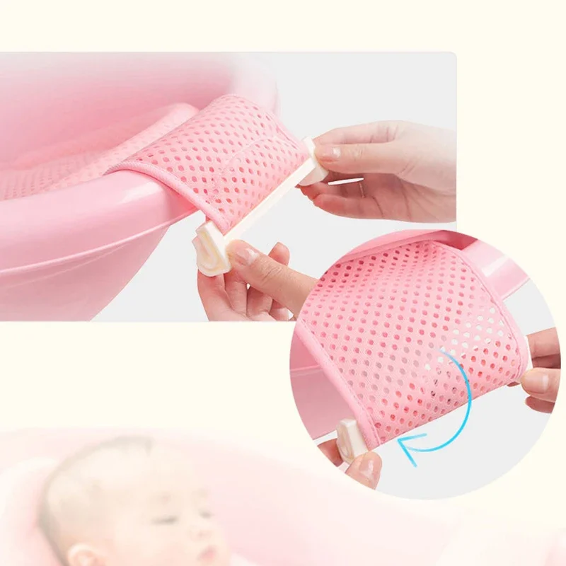 Newborn Adjustable Bathtub Pillow Seat Cushion Cross-shaped Anti-slip Baby Bath Net Mat Cradle Bed Seat