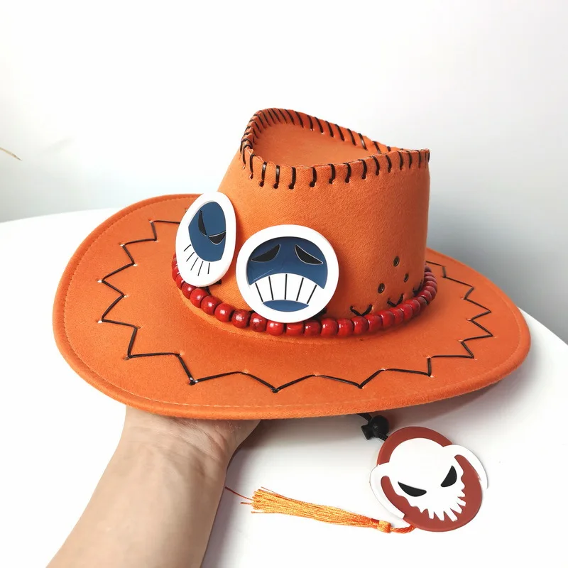 Anime One Piece Fire Fist Portgas D. Ace Hat Visor Western Cowboy