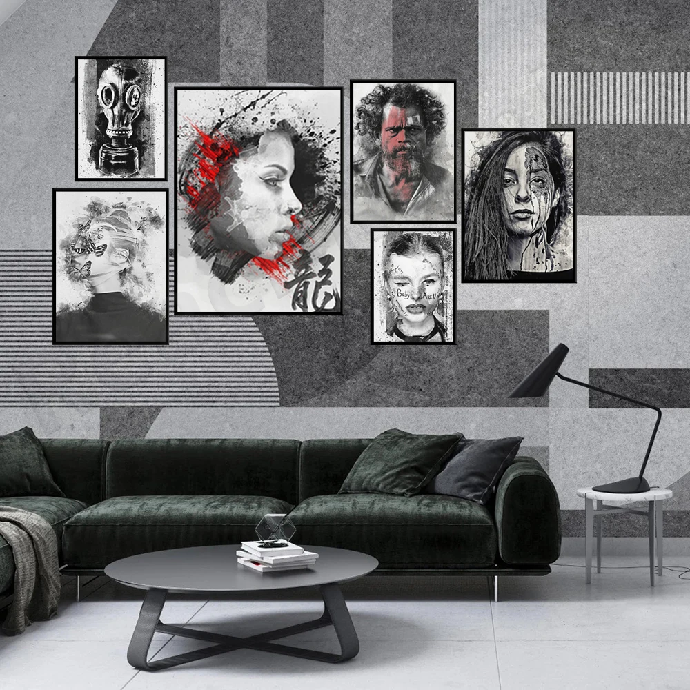 Twisted Clown Splash Paint, Evil Clown Art Painting.