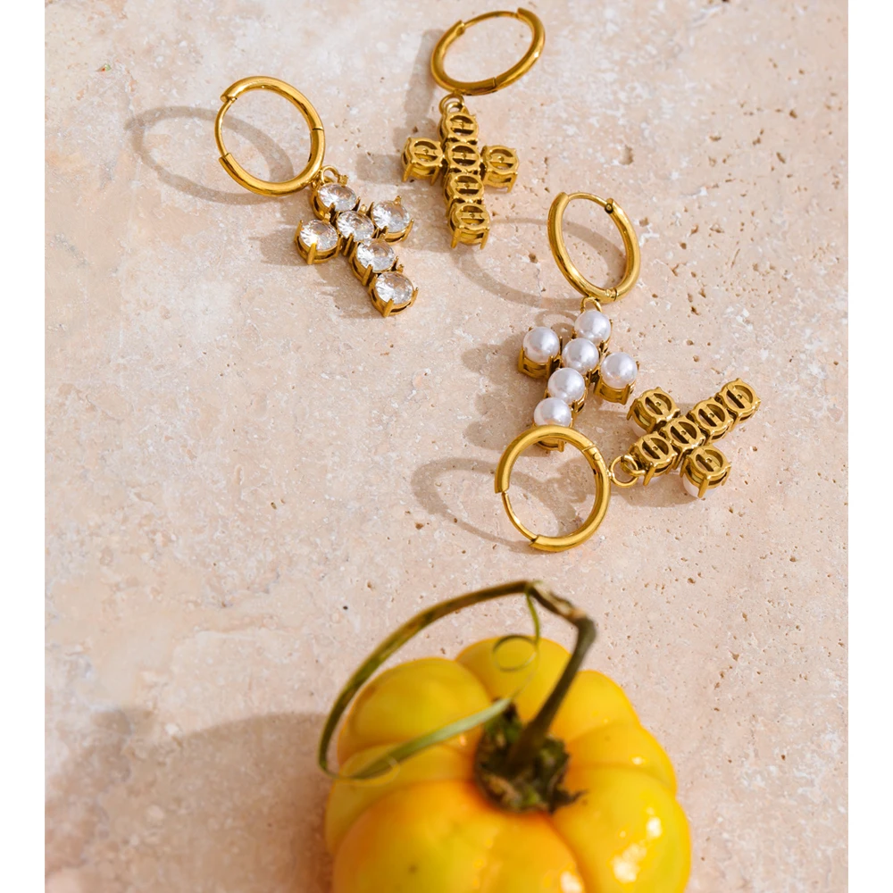 Yhpup Jewelry Earrings Golden Stainless Steel