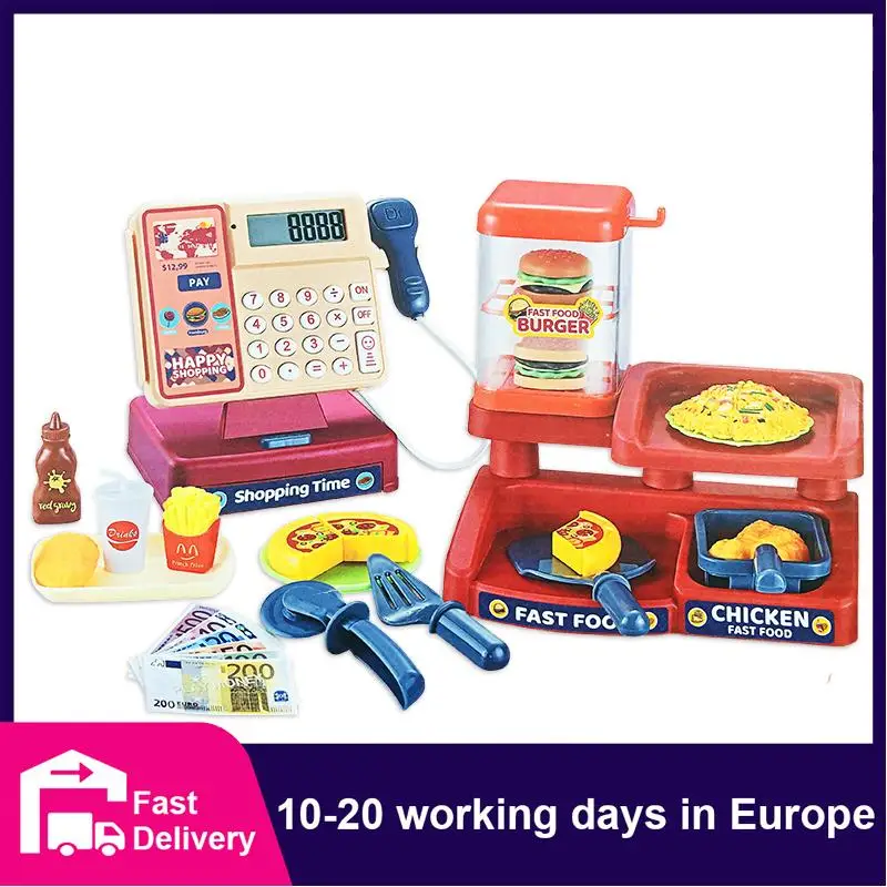 

Cash Register Pretend Play Puzzle Play Toy Cashier Toys Kids House Simulation Supermarket Cash Electric Parent-Child Toys Gifts