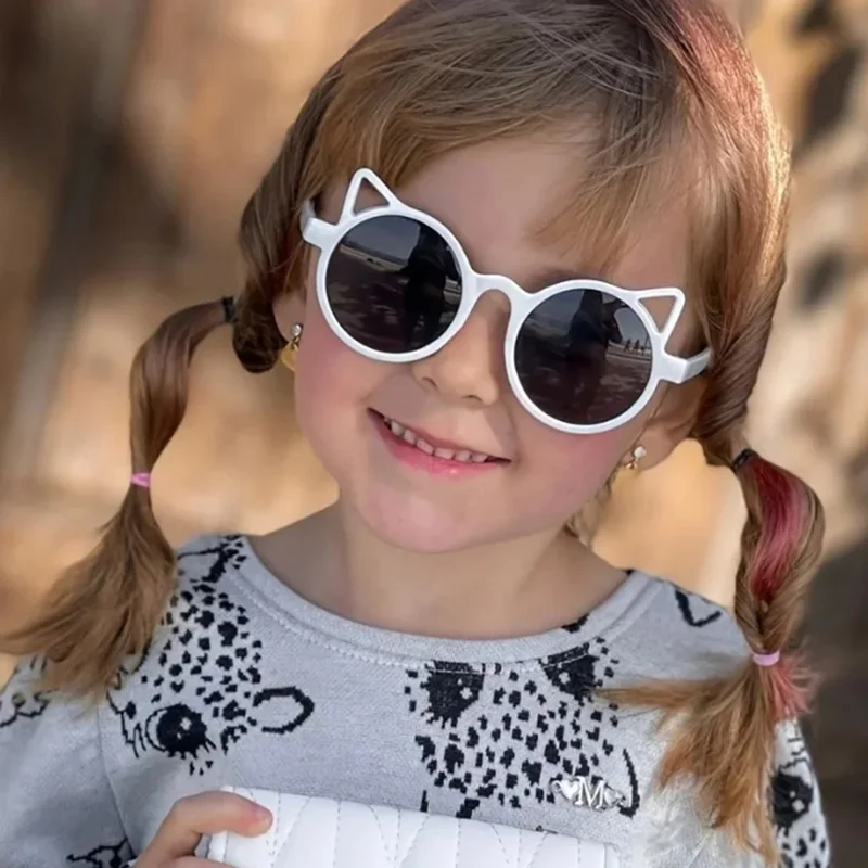 Little Cat Shaped Sunglasses Outdoor Cute Sun Protection Beach Boys Girls Sun Glasses Shades Eyewear UV400 Oculos
