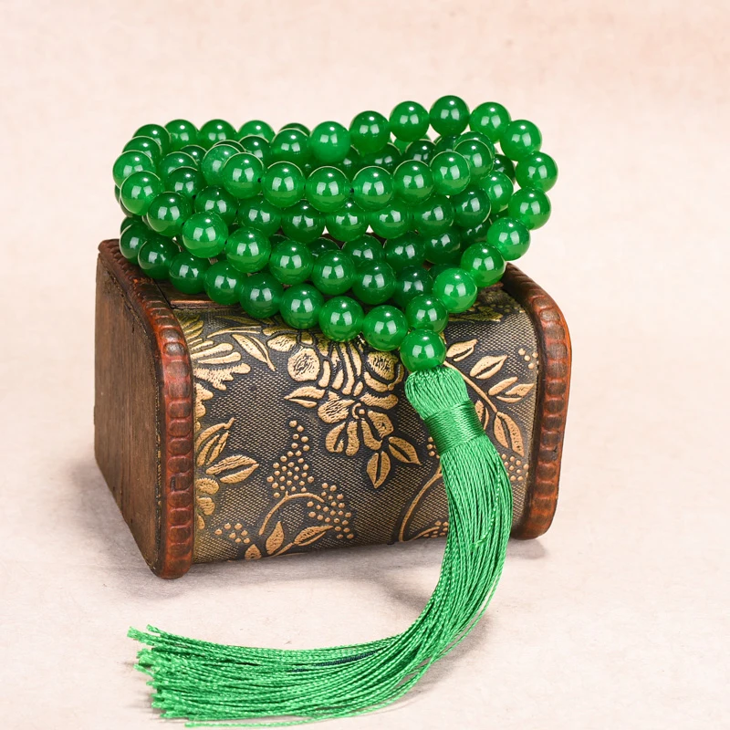 

Multilayer 108 agate Beads 8mm Tassel Bracelet Necklace Tibetan Buddhist Mala Buddha Charm Rosary Yoga For Women Men Jewelry