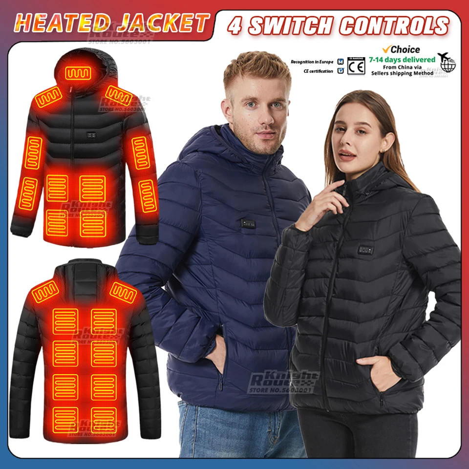 Chaqueta Calefactable Hombre 21Area Cuatro Interruptores Control,USB Ropa  Calefactable Eléctrica,Chaleco Auto Calefactable Mujer Chaqueta Térmica  Caliente Abrigo Invierno - AliExpress