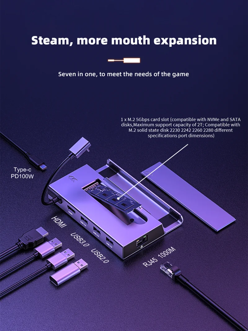 Station D'accueil USB C Pour Nintendo Switch Steam Deck, Type C Vers 4K @  60Hz DP, Compatible HDMI, Gigabit Ethernet, Airies USB 3.0 - Baseus