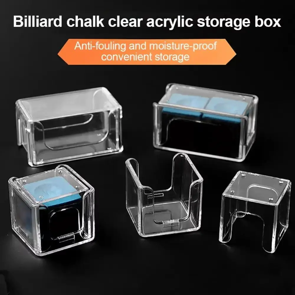 1Pcs New Transparent Chalk Box Moistureproof 1/2 Grids Acrylic Box Plastic Cube Storage Holder Snooker Pool