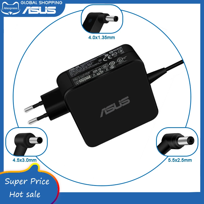 19v 3.42a 4.0x1.35mm / 4.5x3.0mm / 5.5x2.5mm Ac Adapter Power Supply Laptop  Charger For Asus 65w Chargeur (eu Plug) - Laptop Adapter - AliExpress