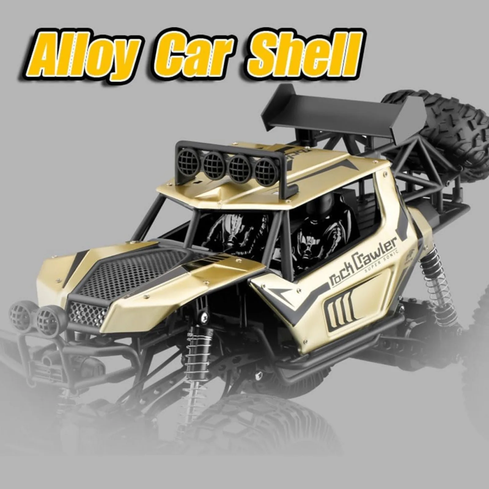 1/8 4WD Metal Alloy Body RC Truck Off-Road 4x4 2.4G All Terrain Large Rock Crawler Remote Control Car Toys Gift for Children 3