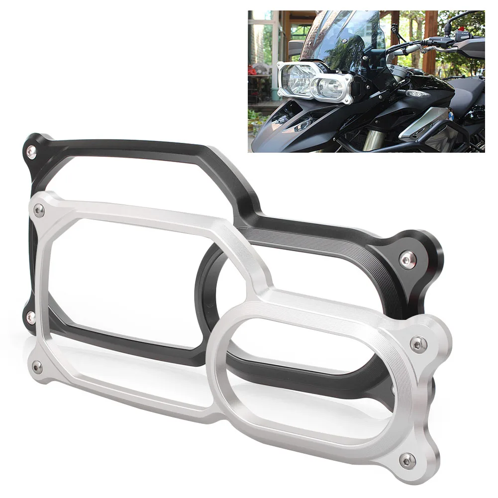 

Motorcycle Frame Front Headlight Guard Cover Lens Protector For BMW F800GS F700GS F650GS F800R Black