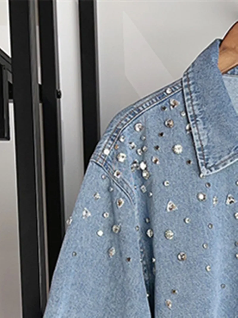 

Женский комплект украшений с бриллиантами, новинка 2024, однобортная рубашка с отложным воротником и короткими рукавами или шорты с эластичным поясом