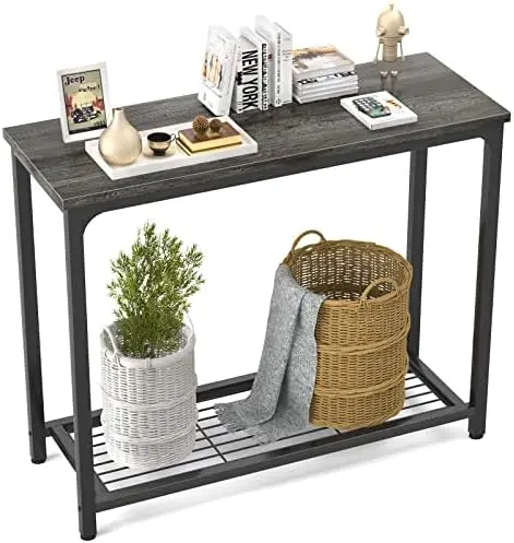 

Console Table, Sofa Table with Double Mesh Shelves, Modern Entryway Table for Entryway, Hallway, Foyer, Front Hall, Sofa Couch,