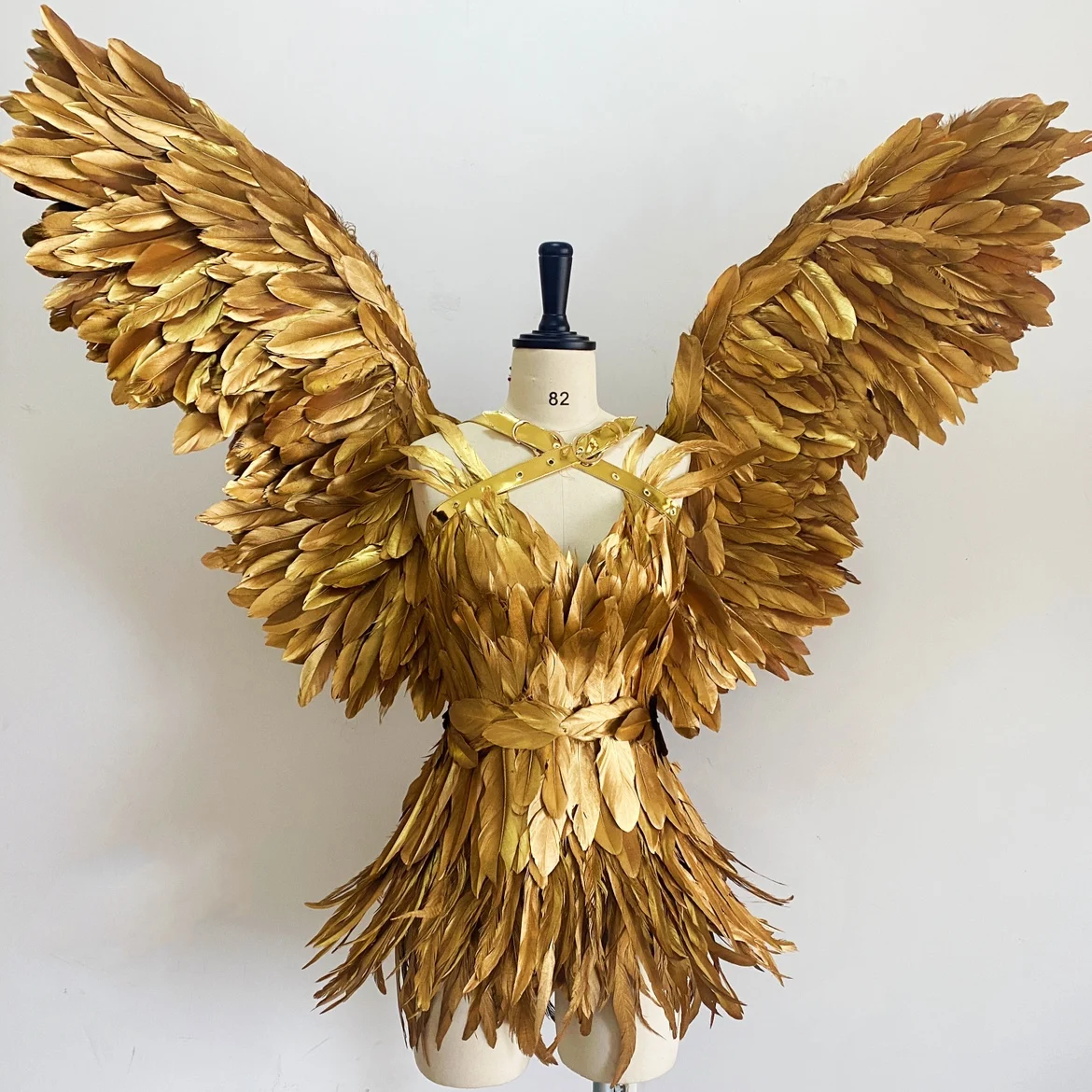 Capa De Plumas Naturales Estilo Gótico - Chal De Plumas Para Hombro Con Cinta Ajustable, Disfraz Para Halloween, Carnaval, Fiestas Y Cosplay