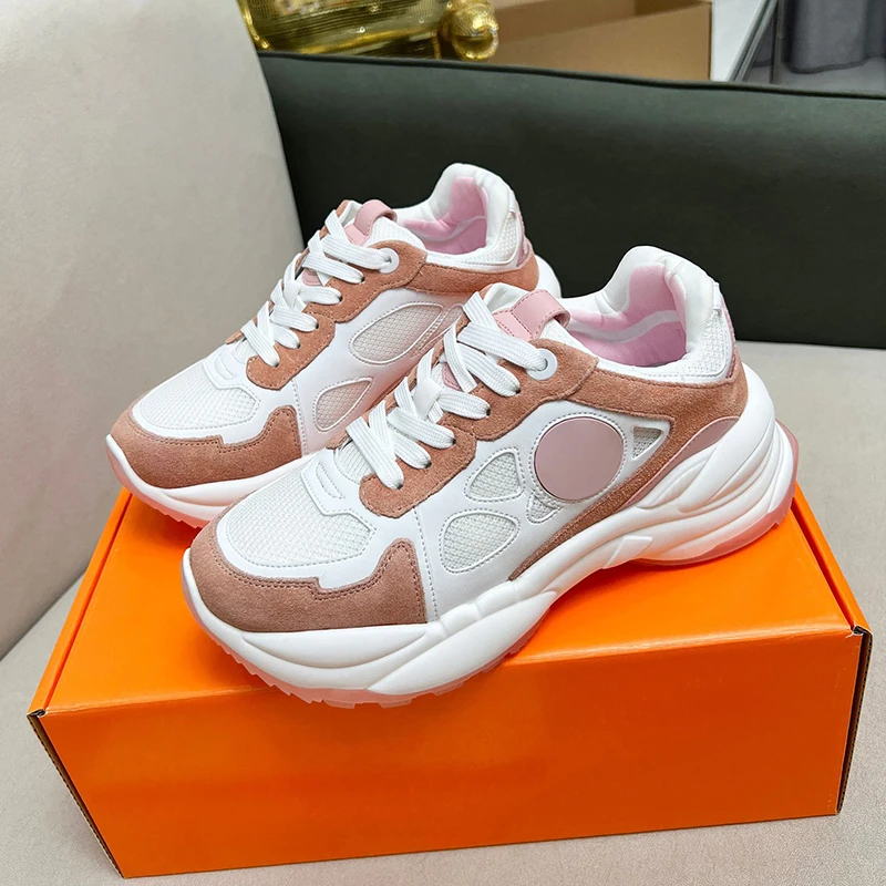

Women's New Casual Shoes Autumn Mixed Colors Height Increasing Leisure Shoes Splicing Upper Design Thick Bottom Female Sneakers