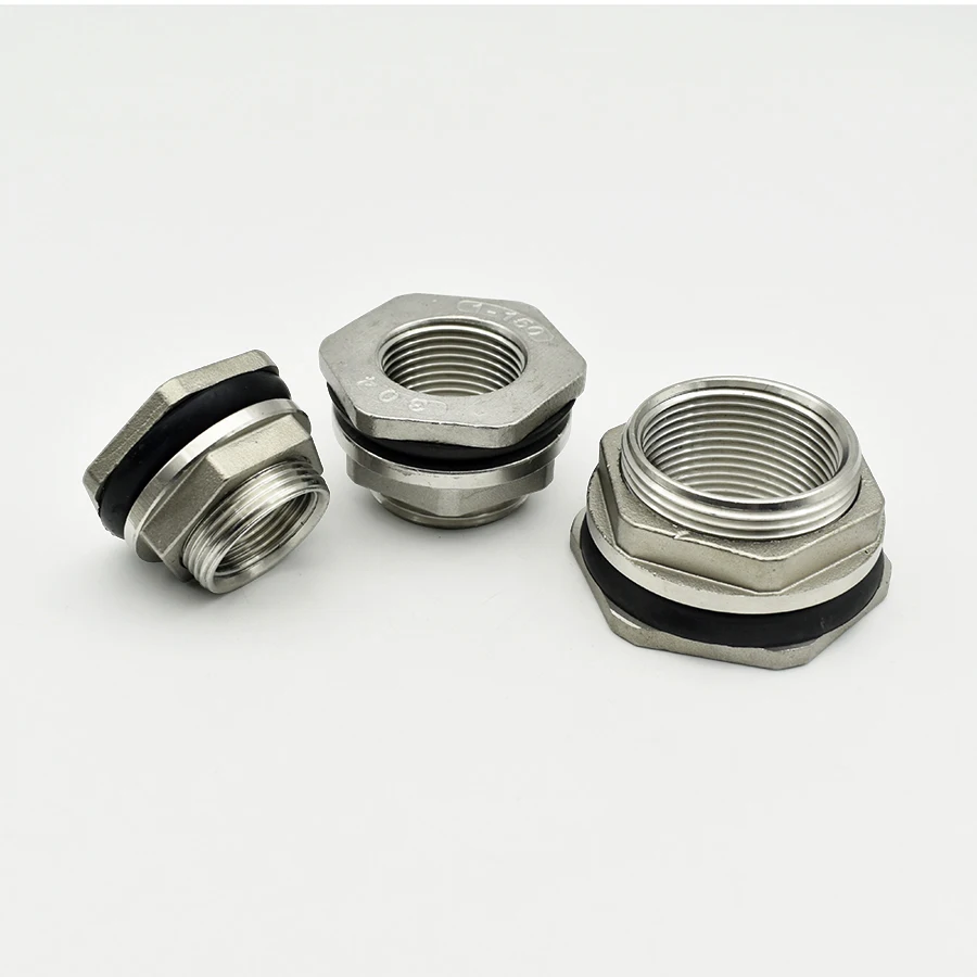 

1/2" 3/4" 1" 1-1/4" 1-1/2" BSP Female Thread 304 Stainless Steel Pipe Fitting Bulkhead Water Tank Connector Adapter