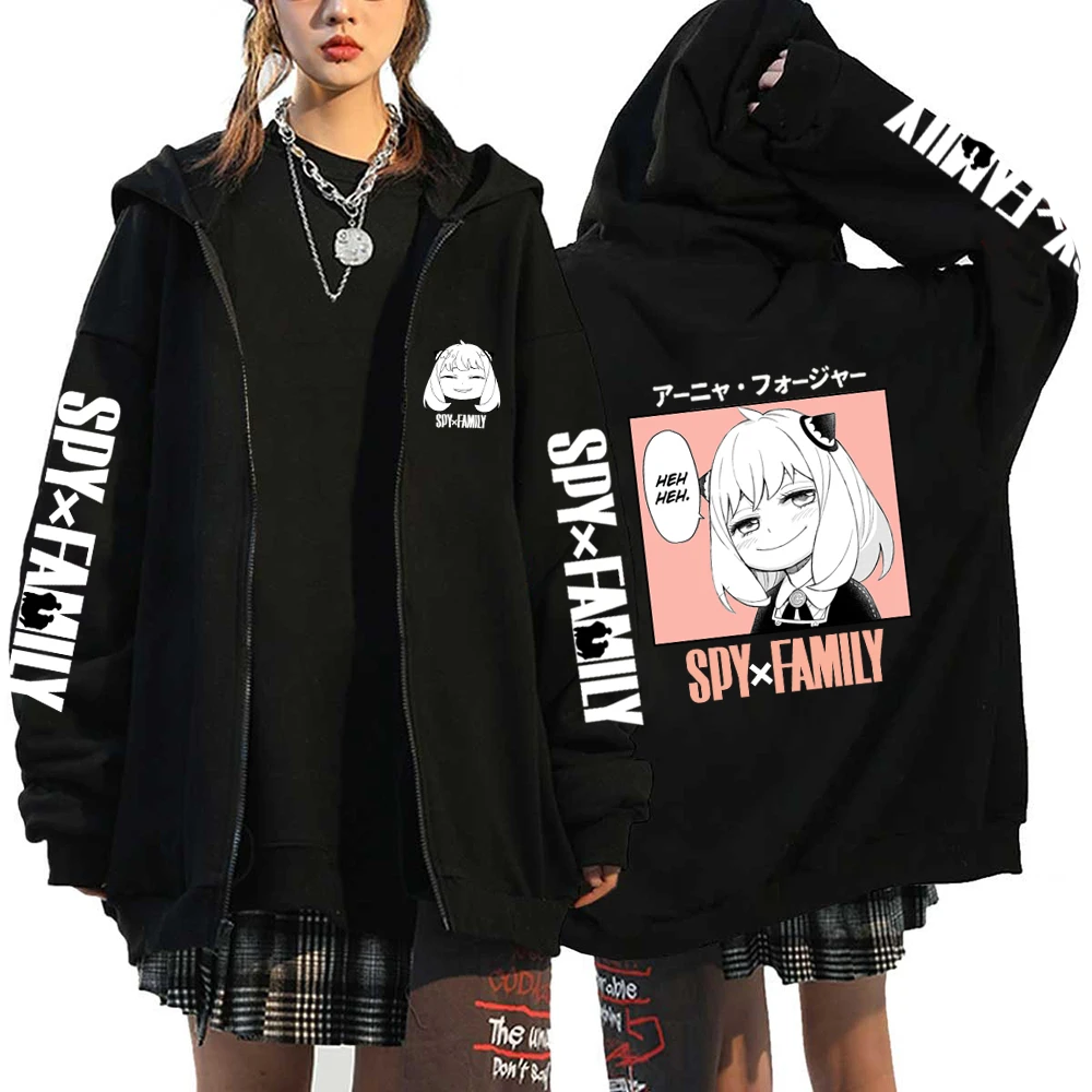 Chaqueta con cremallera de Anime Spy X sudaderas Sudadera con capucha y estampado de con cremallera Kawaii Anya, ropa de calle Harajuku, sudadera de Hip Hop, Y2k| | AliExpress