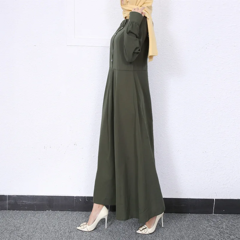 عبايات ريترو غير رسمية جديدة لعام 2025 للنساء برقبة دائرية وأرجوحة كبيرة عباية إسلامية لرمضان في الشرق الأوسط