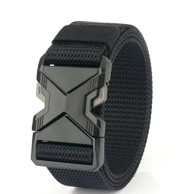 Red Ears Plastic buckle tactical belt men's multifunctional military fan canvas belt outdoor faux nylon training waist belt 5