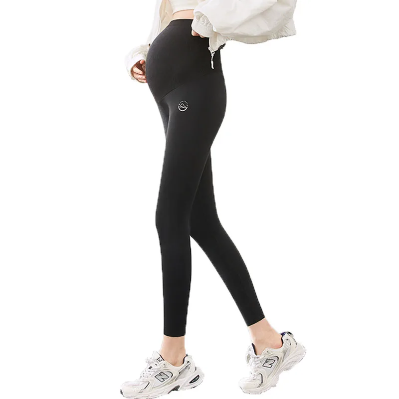 1pc Autumn & Winter Maternity Leggings, Plus Size High Waist Long Pants,  Pregnancy Trousers With U-shaped Belly Support
