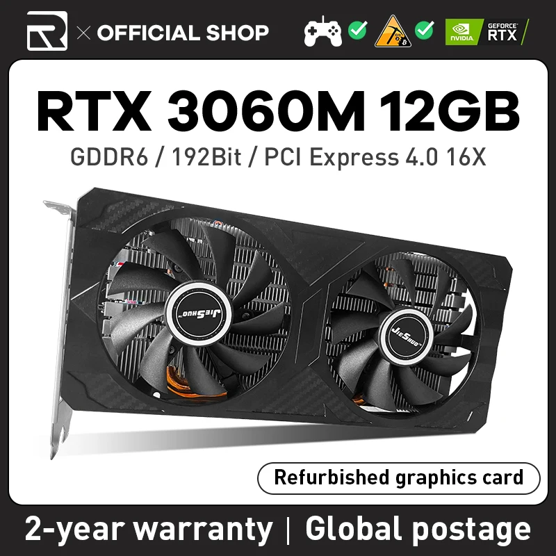 Schede Grafiche Jieshuo Rtx 3060 M 12G Nvidia Geforce Gaming Gddr6 Rtx 3060 M 12Gb Gpu Computer 192Bit Pci Express X16 4.0