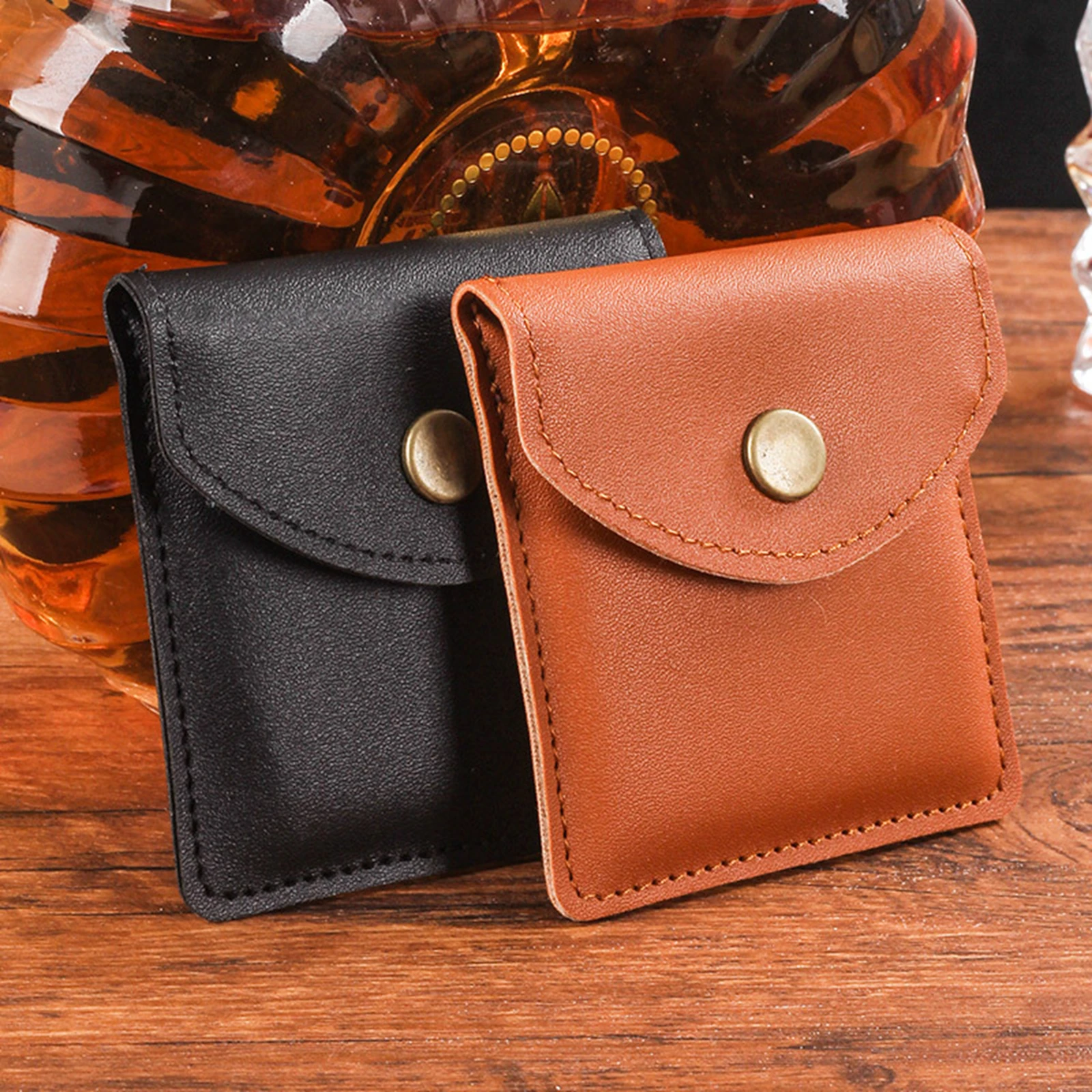 Ashtrays Pocket Ashtray Pouch Leather Portable Ashtray Outdoor Butt Disposal Bag Travel Ashtray 1pc