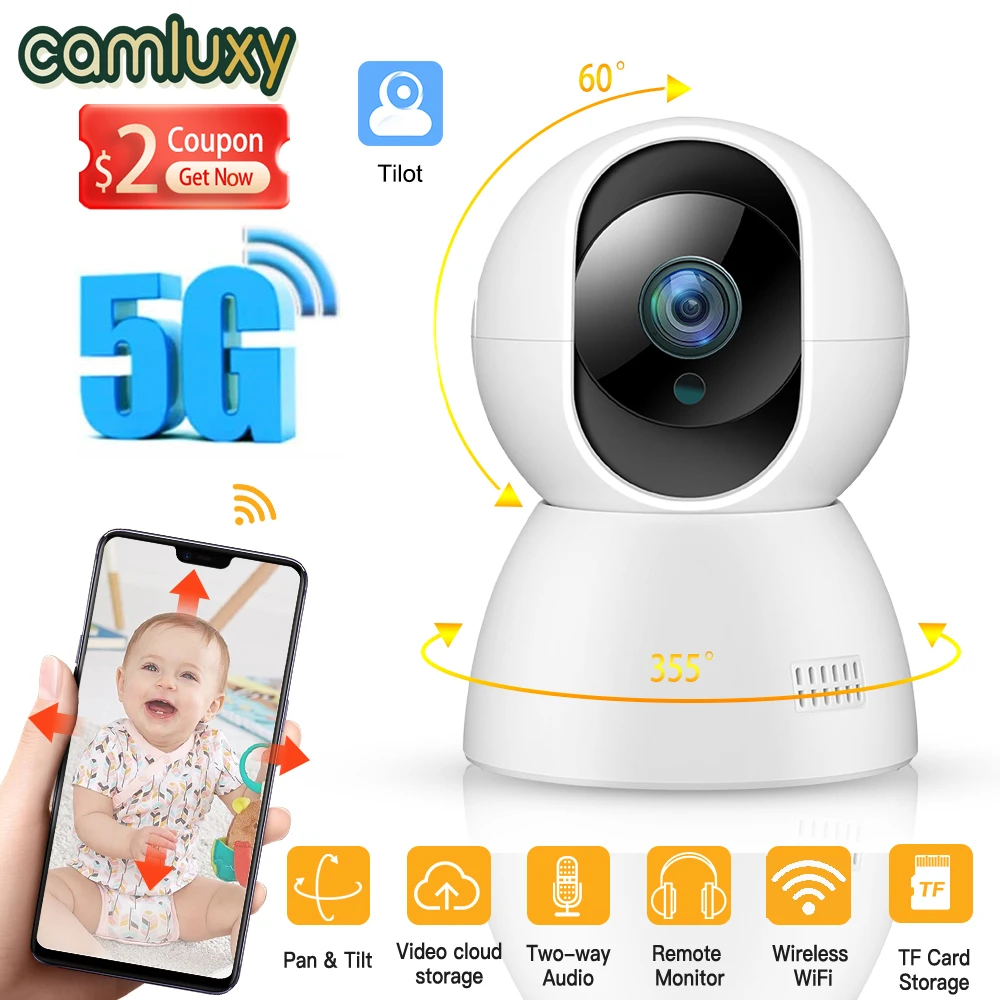 Camluxy 1080p 5g Wifi Ip Camera Wireless Indoor Camera Cctv