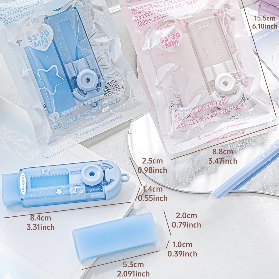 Sliding Eraser Refill Set F7701 Cleaning Correcting Tools Office School