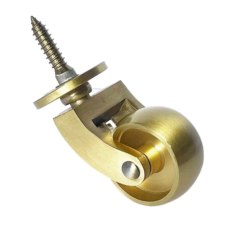 

4PCS 1.25" (32mm) Brass Castors Screw Plate Wheels Furniture Universal Casters Sofa Piano Table Chair Protection Leg CD178