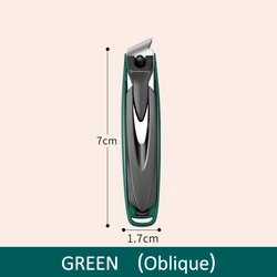 Vibrant Anti - Splash Detachable Nail Clippers - Stainless Steel Manicure Tool (Green Oblique)