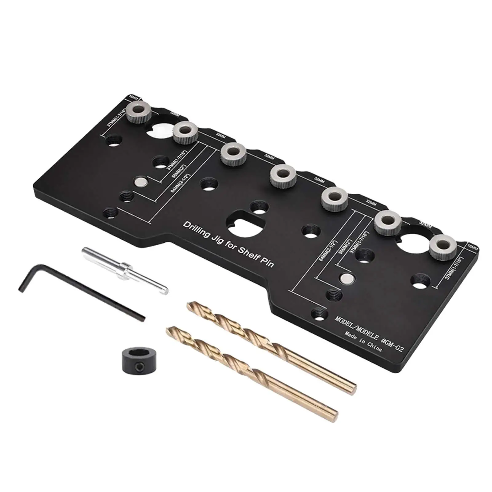 

Shelf Pin Jig with Positioning Pin Wrench 1/4 inch Cabinet Hardware Jig Tool