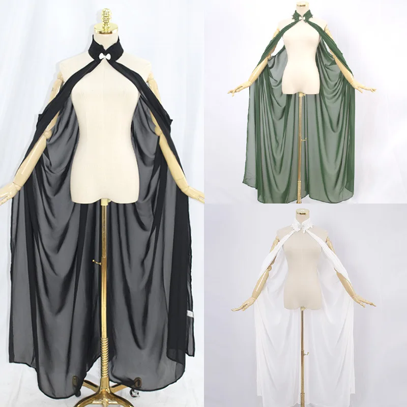 

Women Medieval Retro Wedding Bridal Chiffon Cloak Bolero Cape Coat Gothic Long Shawl Elf Cosplay Accessories Halloween Costume