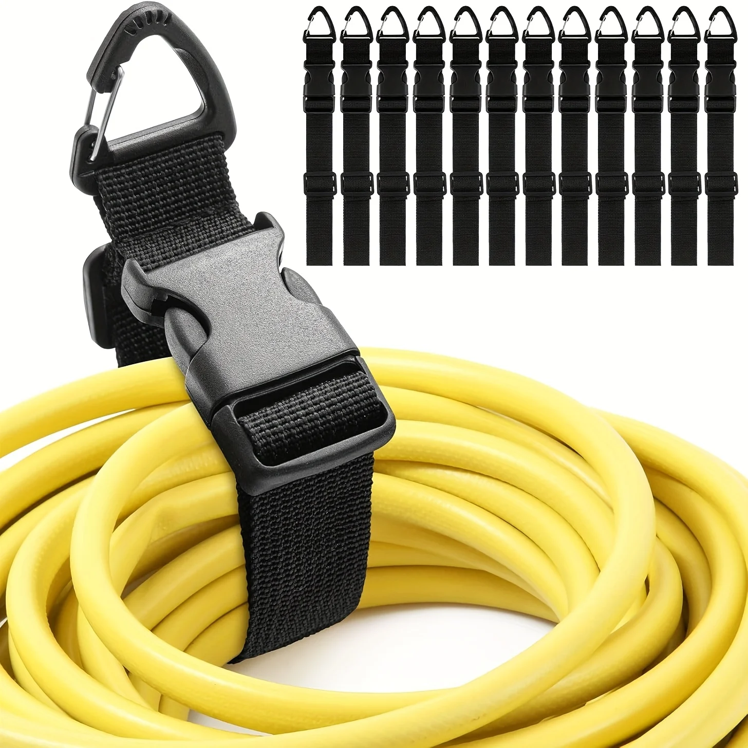 45cm Black Adjustable Extension Cord Organizer with 3-Axis Buckle thumbnail 3