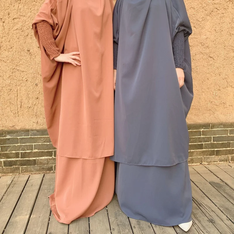 

2023 New Fashion Women Dubai Turkey Long Sleeve Big Hem Solid Color Robe Foundation Package Female Dress