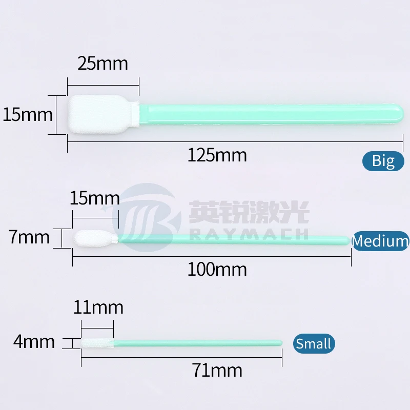 Cotton Swab For Cleaning Laser Lens Non-dust Non Woven Fabrics 100pcs/bag Fiber Laser Protective Windows Tips Mirror Use Raymach nonwoven cotton swab