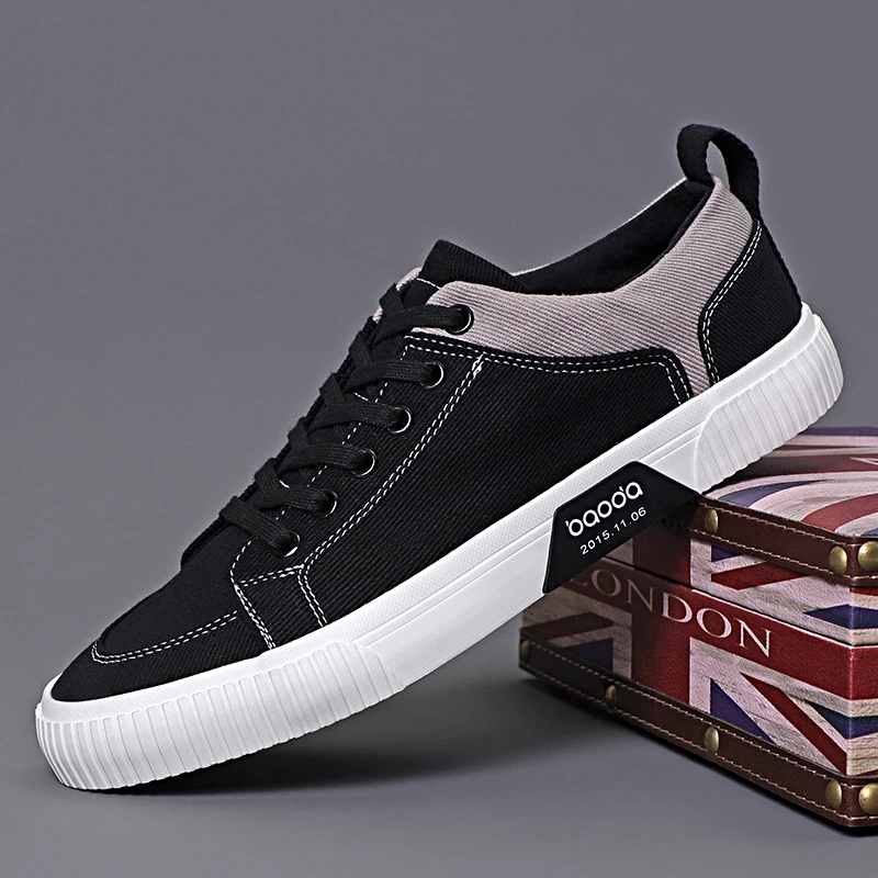 2025 남성 캔버스 신발 봄 여름 캐주얼 로우 탑 레이스 업 남성 캔버스 신발 한국어 버전 트렌드 남성 신발 BM-013