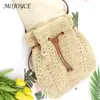 Fashion Straw Women Shoulder Bag Backpack Hand-Woven Female Beach Holiday Simple Purse for Women Outdoor Bag 2