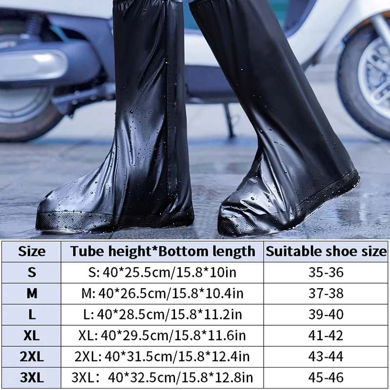 1pair Waterproof Rain Boot Shoe Cover Outdoor High Tube Fishing Boots Anti-Slip Rainproof Boot Cover for Motorcycle Bike Hiking