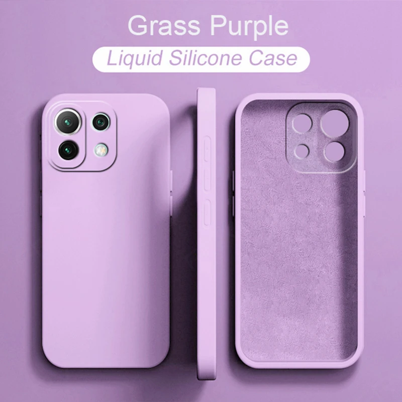 Phone Case 20 Colors Liquid Silicone for Xiaomi 11 Lite 5G Xiao Mi 11Lite NE 5G Mi11 Lite Full Cover