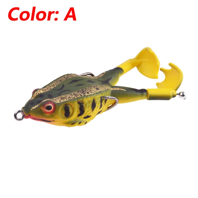 1pcs Double Propeller Frog Soft Rubber Baits 90mm 13.5g Topwater