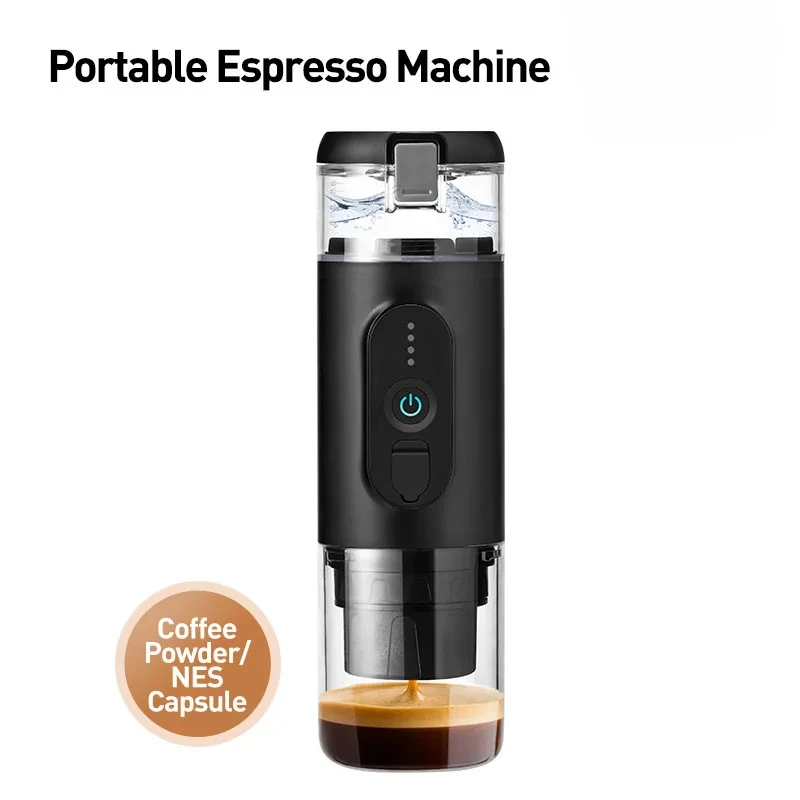 Portable Capsule Coffee Maker Heating Semi-automatic Travel Car Home Small Coffee Pot Battery Heating Outdoor Machine