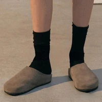 Mules en daim pour femme, chaussures simples, collection Printemps-Automne 2026, mules Baotou à enfiler pour l'extérieur 3