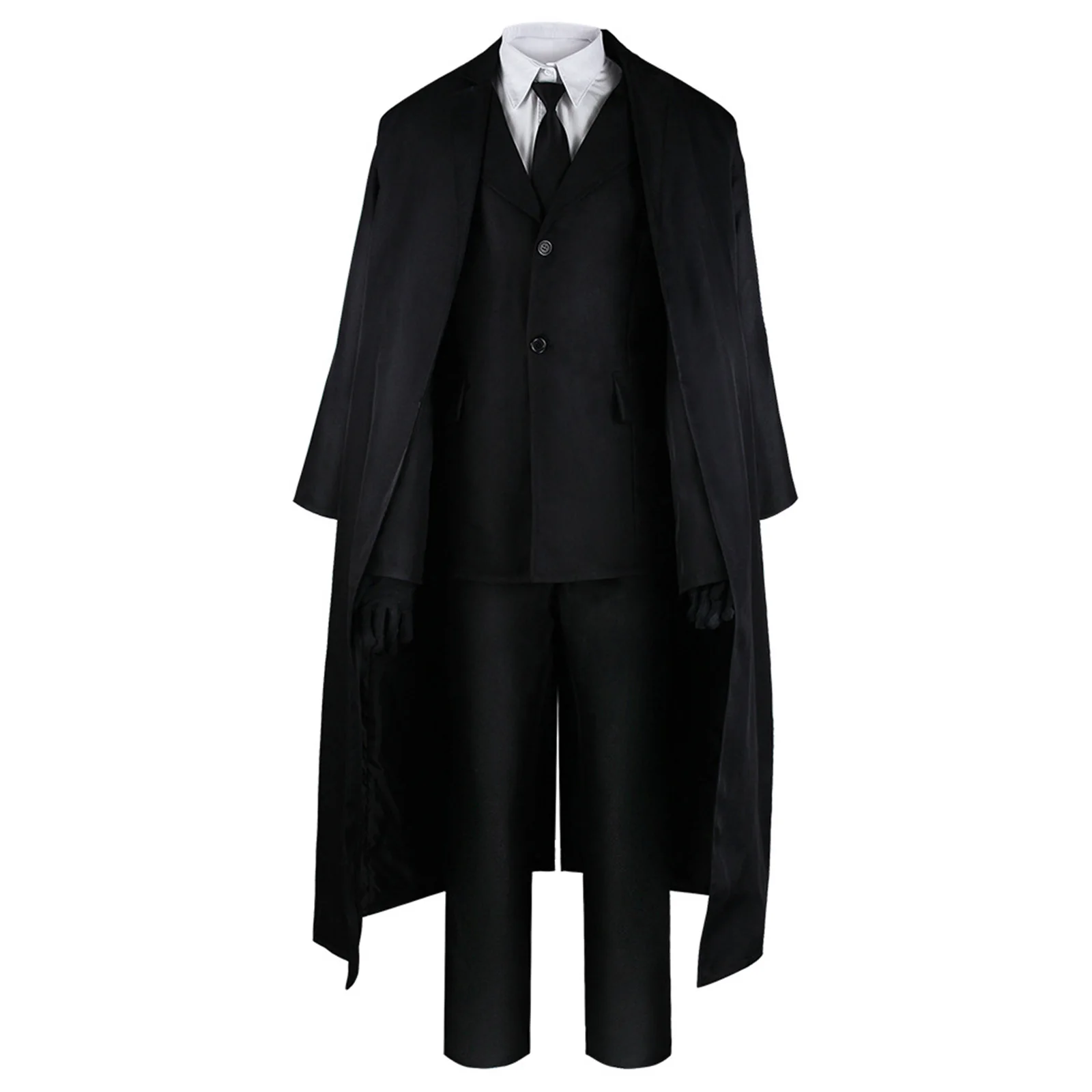 thumbnail image 1 of Disfraz de Anime Dazai Osamu para hombre, uniforme de Cosplay, peluca, sombrero, guantes, chaqueta, pantalones, traje de Cosplay, ropa de uso diario para fiesta de Halloween, 1 of 4