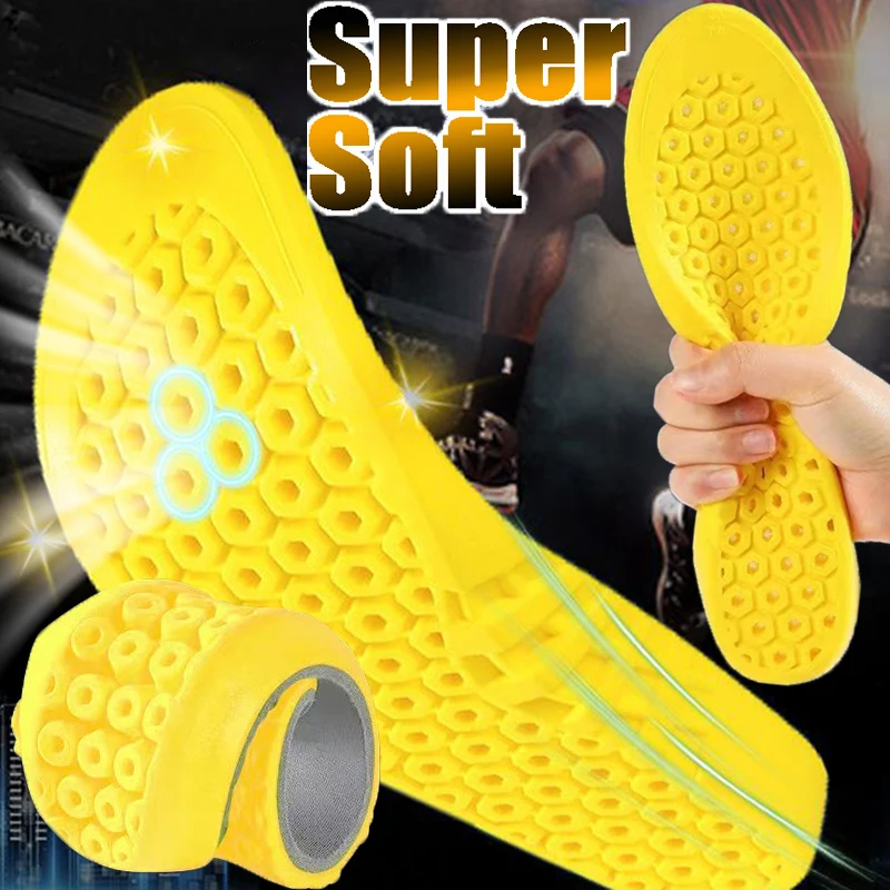 2Pcs Sport Shoes Insole Women Men ShockAbsorbing Soft Latex Memory