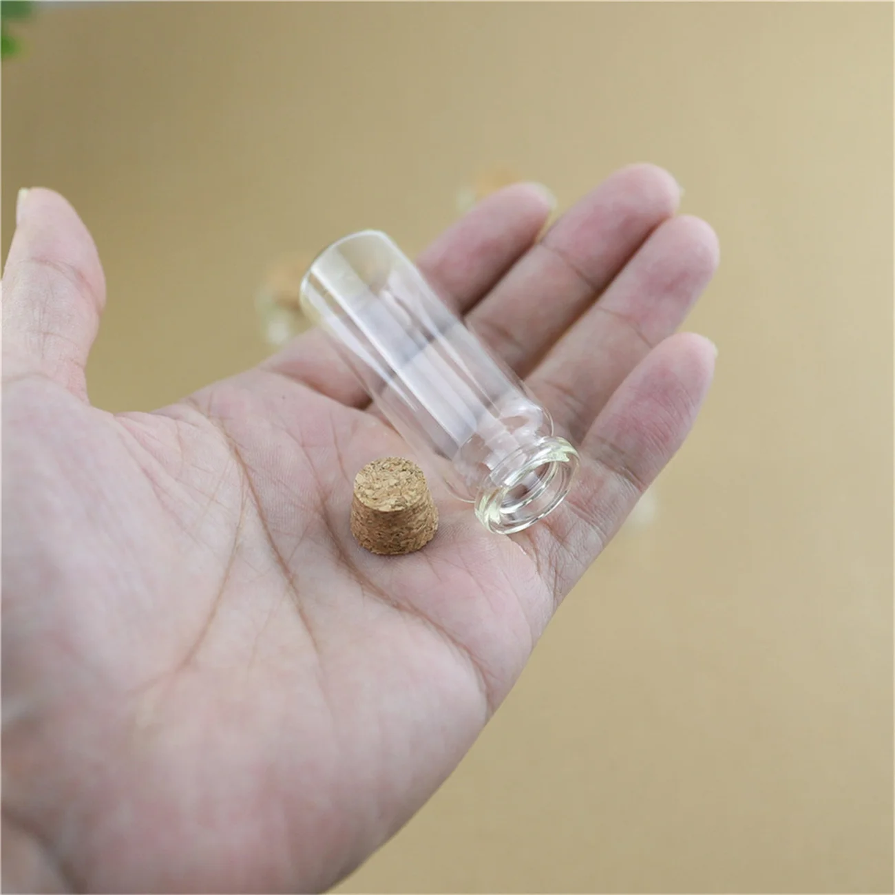 50/100 pcs/Lot 12ml Decorative Glass Bottles With Cork Stopper Crafts Tiny Jars Pendant bottle Empty Glass Jar Mini tube Gift 2