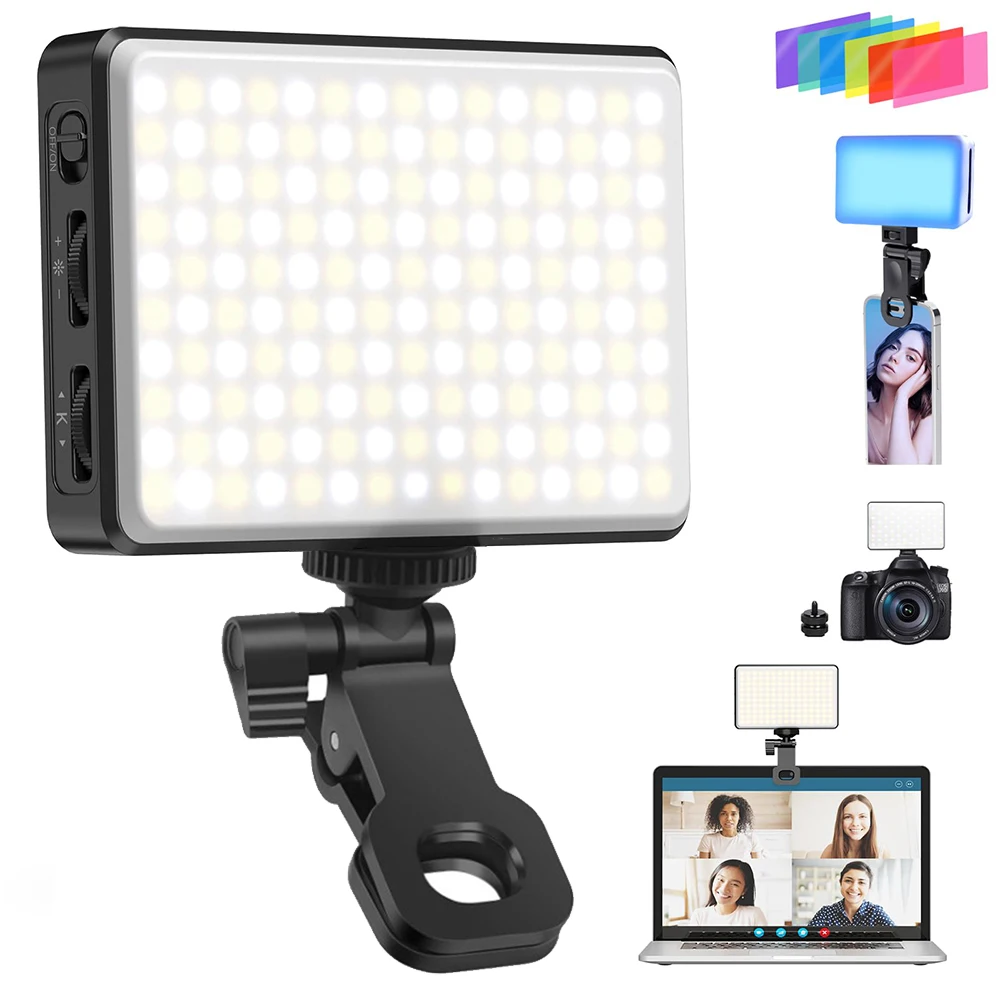 

Clip-on Phone Selfie Dimmable Light 120 LED 3000Mah Rechargeable Video Light Portable for iPhone Samsung Huawei Xiaomi Selfie