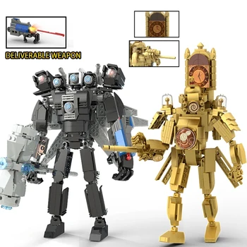 Moc Skibidi 토일렛 액션 피규어 모델 빌딩 블록 Camerman 타이탄 스피커맨 감시자 TVMan 소년 장난감 아동용 선물