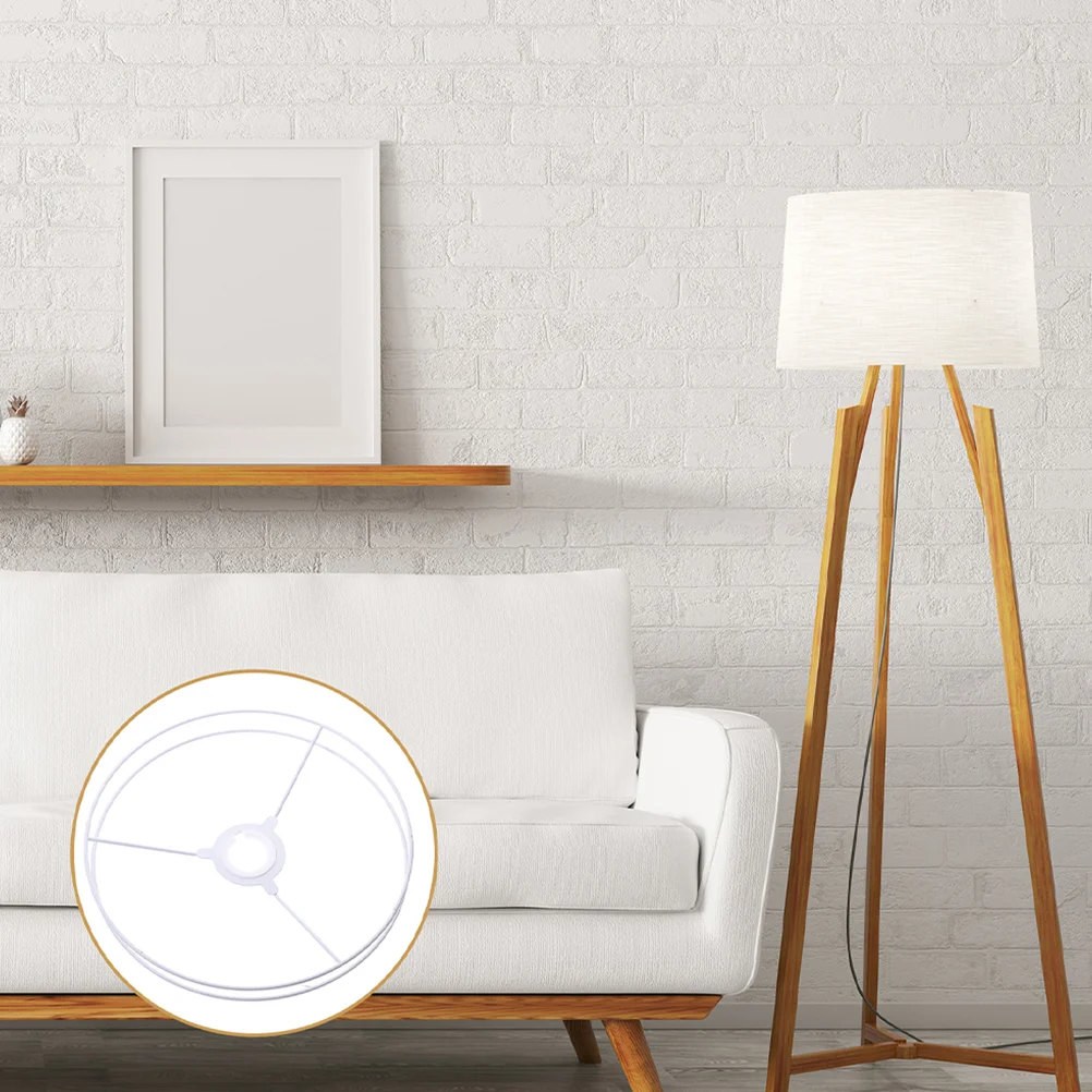 

DIY Ring Lamp Shade Lampshade Rack Wire Stand Table Accessories Sheepskin Braided Rope Circle