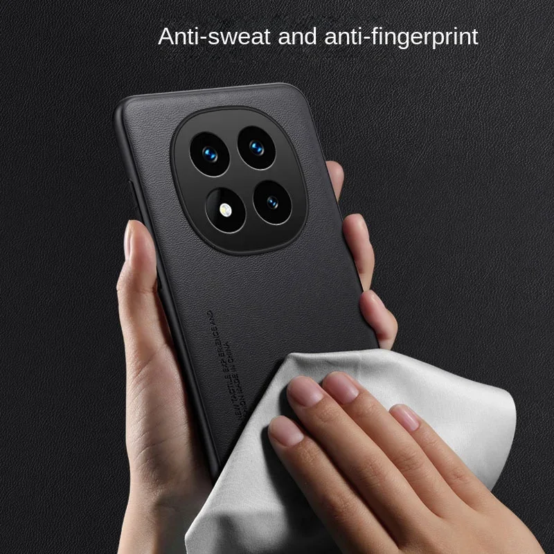 Luxury Leather Shockproof Case with Soft Grain Texture and Slim Design